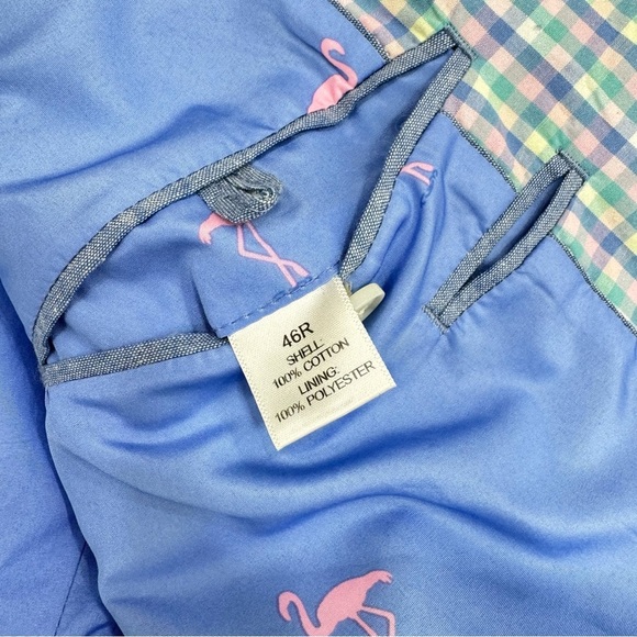 Crown and Ivy Mens Sport Coat Southern Style Plaid pink blue checked Sz 46 R - Picture 4 of 6